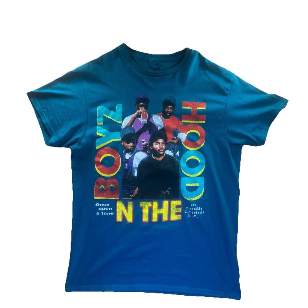 Vintage Boys In The Hood Graphic Tee Blue/Green Size Medium Y2K